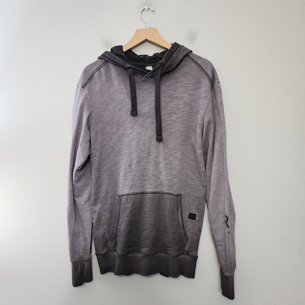 G Star Raw Hoodie Mens Small Purple Pullover Spellout Fade Sweatshirt Hooded